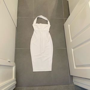 White Nookie bodycon dress with halter strap